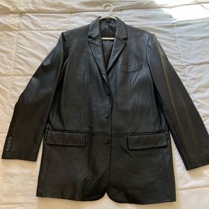 Leather Black Alfani Blazer